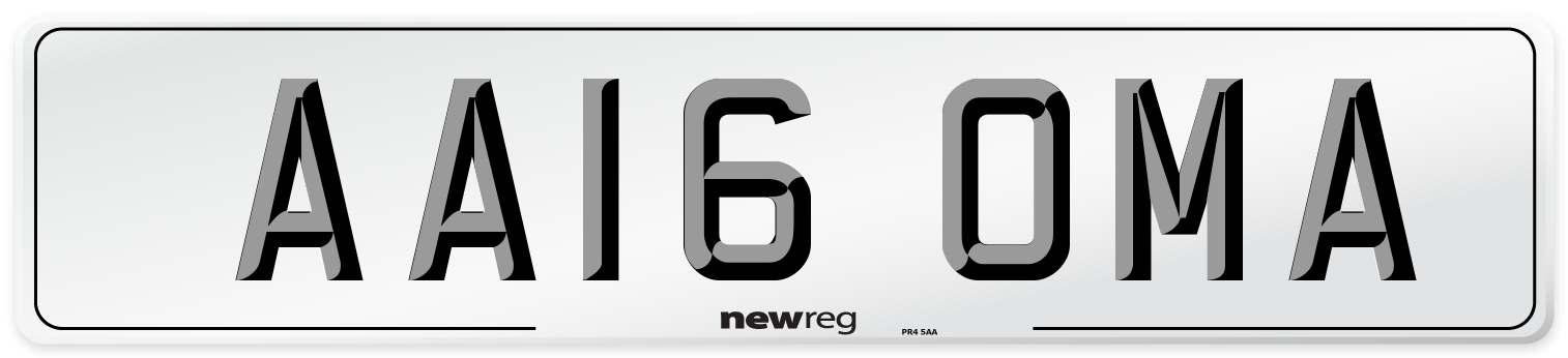 AA16 OMA Number Plate from New Reg
